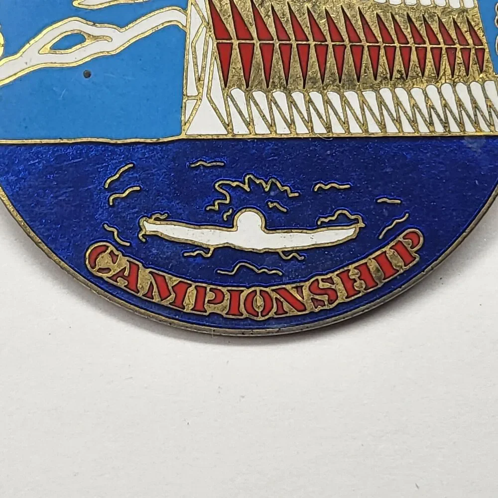 Western Zone Championship 1986 USA Swimming Colorado Springs Enamel Pin Vintage